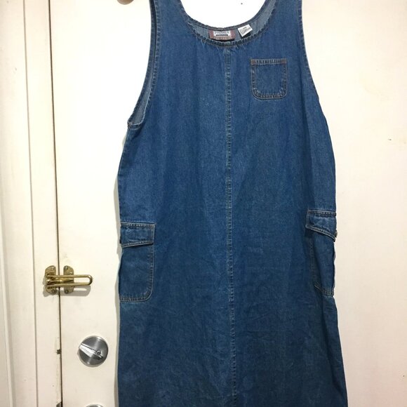 VINTAGE PREMIER INTERNATIONAL MAXI DENIM DRESSES SIZE L - Picture 7 of 10